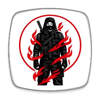 Flame Knight in the Shadows - Square fridge magnet - white - Front
