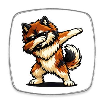 Dabbing Eurasier in Comic Style - Square fridge magnet - white - Front