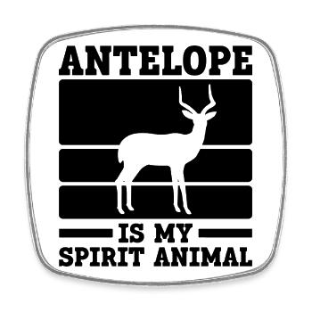 Dicton humoristique des esprits antilopes et animaux - Magnet carré - blanc - Devant