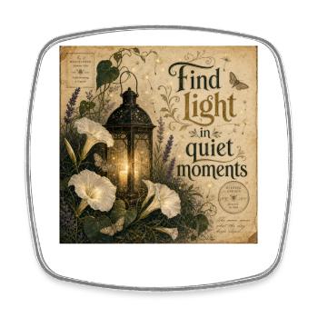 Find Light In Quiet Moments Vintage Poster Decoration - Square fridge magnet - white - Front