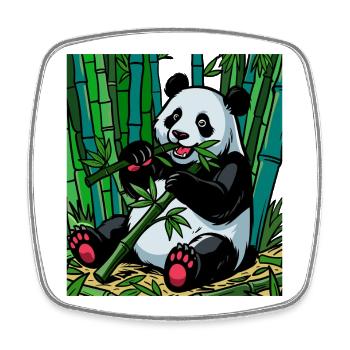 Panda in the Bamboo Forest – Bright Colors - Square fridge magnet - white - Front