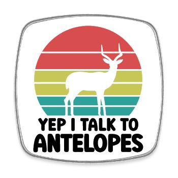 Antelope Vintage Humor Saying Safari - Square fridge magnet - white - Front