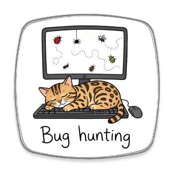 Bengal Cat IT & Programmer Humor - Square fridge magnet - white - Front