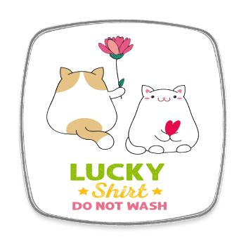 Cat Love - Square fridge magnet - white - Front