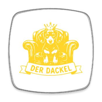 Dackelthron Hier regiert der Dackel - Viereckiger Kühlschrankmagnet - Weiß - Vorne