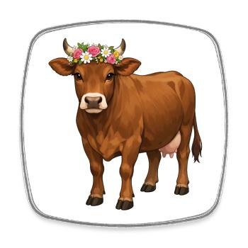 Brown Cow - Square fridge magnet - white - Front
