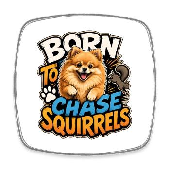 Pomeranian - Square fridge magnet - white - Front
