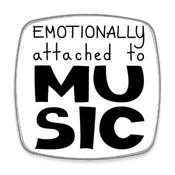 Emotionally Attached To Music, Black - Square fridge magnet - white - Front
