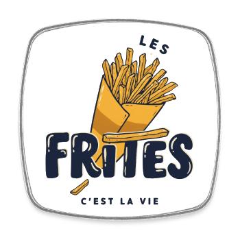 Frites – Les Frites, C’est la Vie - Magnet carré - blanc - Devant