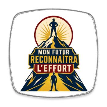 Mon futur reconnaîtra l'effort - Magnet carré - blanc - Devant