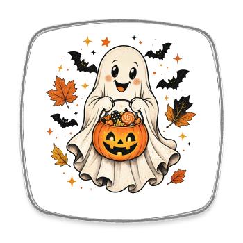 Petite Chemise Feuillage d’Automne Feuillage Halloween - Magnet carré - blanc - Devant