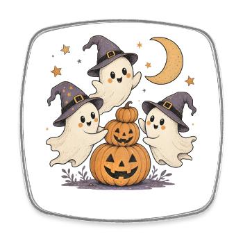 Cute Ghosts Shirt for Kids & Women - Square fridge magnet - white - Front