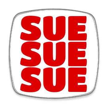 Sue Sue Sue - Magnet carré - blanc - Devant