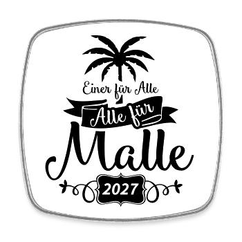 Einer Für alle Malle - Viereckiger Kühlschrankmagnet - Weiß - Vorne