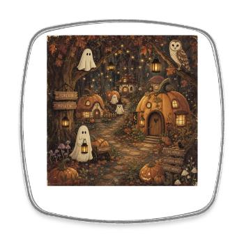 Pumpkin Hollow Kürbishaus Hoodie Vintage Herbst - Viereckiger Kühlschrankmagnet - Weiß - Vorne