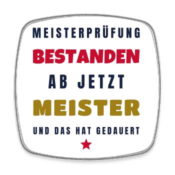 Meisterprüfung bestanden ab jetzt Meister 2026 - Viereckiger Kühlschrankmagnet - Weiß - Vorne