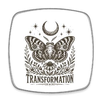 Transformation Butterfly Moon Mysticism New Beginning - Square fridge magnet - white - Front