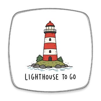 Lighthouse Sea Coast Maritime - Square fridge magnet - white - Front