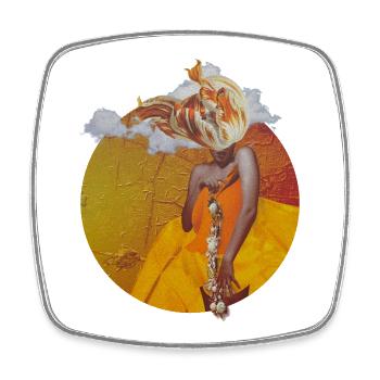 Floral Mind - Surreal Collage - Square fridge magnet - white - Front
