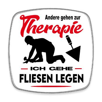 Fliesenleger Kacheler Plattenleger Beruf Arbeit - Viereckiger Kühlschrankmagnet - Weiß - Vorne