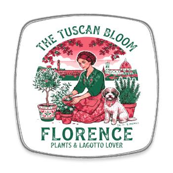 La Floraison toscane Florence Botanique Rome - Magnet carré - blanc - Devant