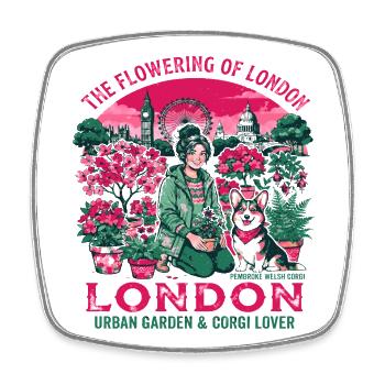 Pembroke : L’éclosion du jardin urbain de Londres - Magnet carré - blanc - Devant