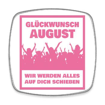 Kollege August - Viereckiger Kühlschrankmagnet - Weiß - Vorne