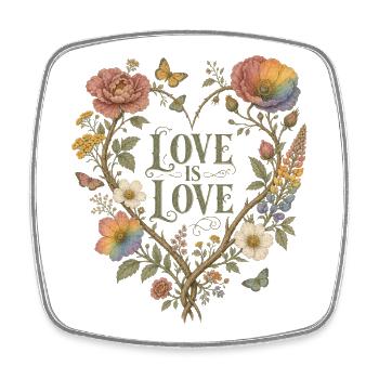Fierté botanique : l’amour est un sweat à capuche vintage - Magnet carré - blanc - Devant