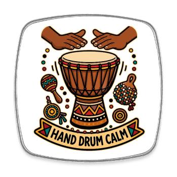 HAND DRUM CALM - Square fridge magnet - white - Front
