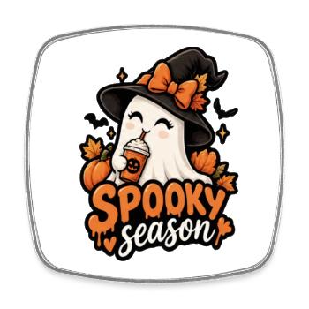 Pumpkin Spirit Spooky Season Design - Square fridge magnet - white - Front