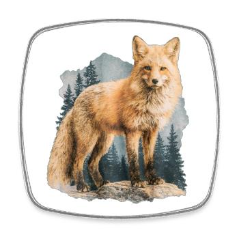 Fox Vintage - Square fridge magnet - white - Front