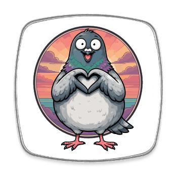 Funny pigeon fancier pigeon sport carrier pigeon heart - Square fridge magnet - white - Front