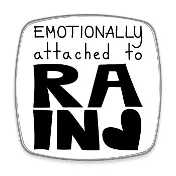 Emotional an Rain gebunden, Schwarz - Viereckiger Kühlschrankmagnet - Weiß - Vorne