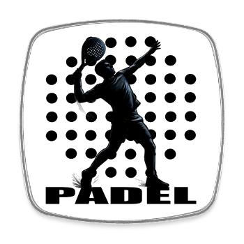 Padel - Viereckiger Kühlschrankmagnet - Weiß - Vorne