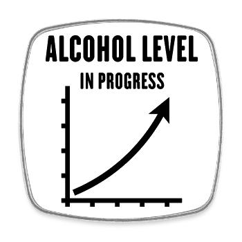Alcohol Level In Progress (Drinking Team / Black) - Viereckiger Kühlschrankmagnet - Weiß - Vorne