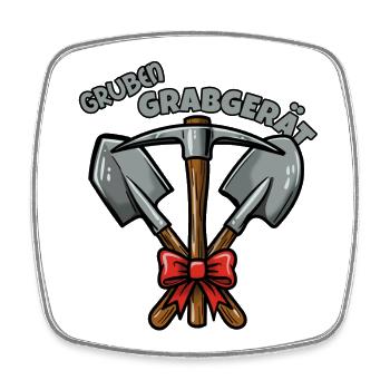 Das Gruben Grabgerät - Viereckiger Kühlschrankmagnet - Weiß - Vorne