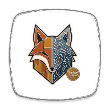 Fuchs Wikinger Runen Nordische Mythologie Pin - Viereckiger Kühlschrankmagnet - Weiß - Vorne