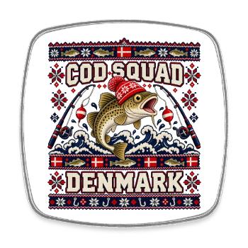 Ugly Christmas Cod Squad Denmark Fischdesign - Viereckiger Kühlschrankmagnet - Weiß - Vorne