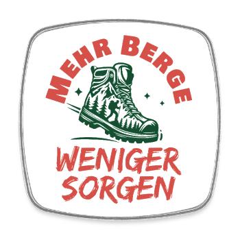 Mehr Berge Weniger Sorgen - Viereckiger Kühlschrankmagnet - Weiß - Vorne