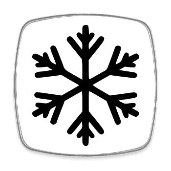 Eiskristall Winter Schnee Schneekristall  - Viereckiger Kühlschrankmagnet - Weiß - Vorne