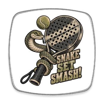 Schlangen-Set Smash-Pickleball - Viereckiger Kühlschrankmagnet - Weiß - Vorne