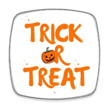 Süßes-oder-Saures-Retro-Halloween-Kürbis – - Viereckiger Kühlschrankmagnet - Weiß - Vorne