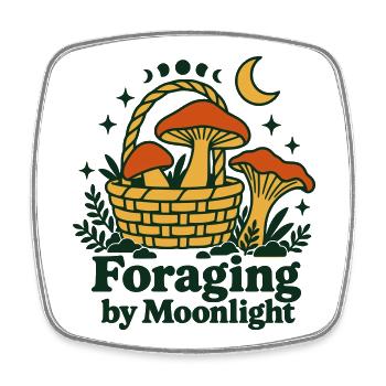 Nahrungssuche im Mondlicht – Goblincore-Pilze - Viereckiger Kühlschrankmagnet - Weiß - Vorne