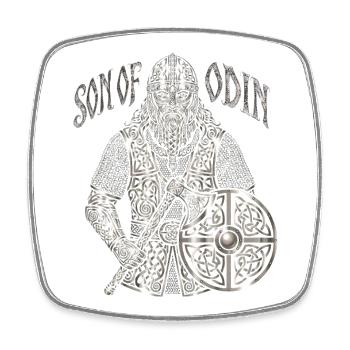 Son of Odin, Viking Krieger Knotenmuster Walhalla - Viereckiger Kühlschrankmagnet - Weiß - Vorne