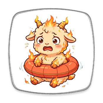Schwimmring Fire Goat Shirt Pool Panik feuer ziege - Viereckiger Kühlschrankmagnet - Weiß - Vorne