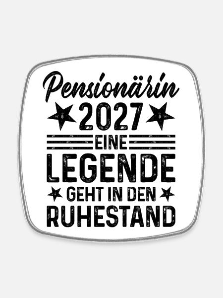 Pensionärin 2027 Legende geht in den Ruhestand - Viereckiger Kühlschrankmagnet - Weiß