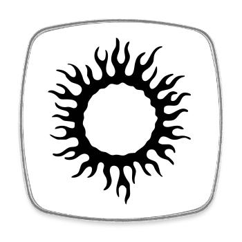 Flame circuit - Square fridge magnet - white - Front