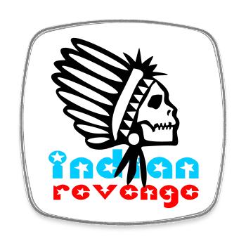 Indian Skull Revenge - Viereckiger Kühlschrankmagnet - Weiß - Vorne