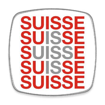 SCHWEIZ 2024 - Schweiz - Switzerland -Suisse - Viereckiger Kühlschrankmagnet - Weiß - Vorne