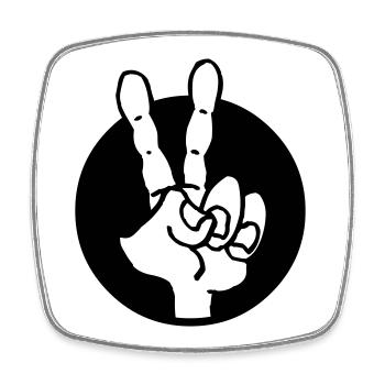 Victory Sign Hand - Square fridge magnet - white - Front